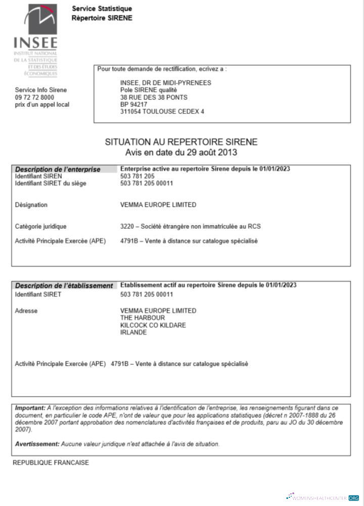 Download France INSEE registration certificate Word and PDF template Photoshop template